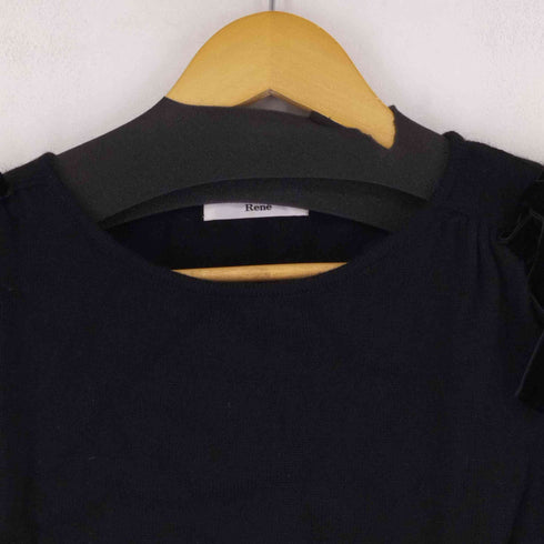 ルネ Rene リボン 長袖 ニット セーター カシミヤ混 レディース JPN:36